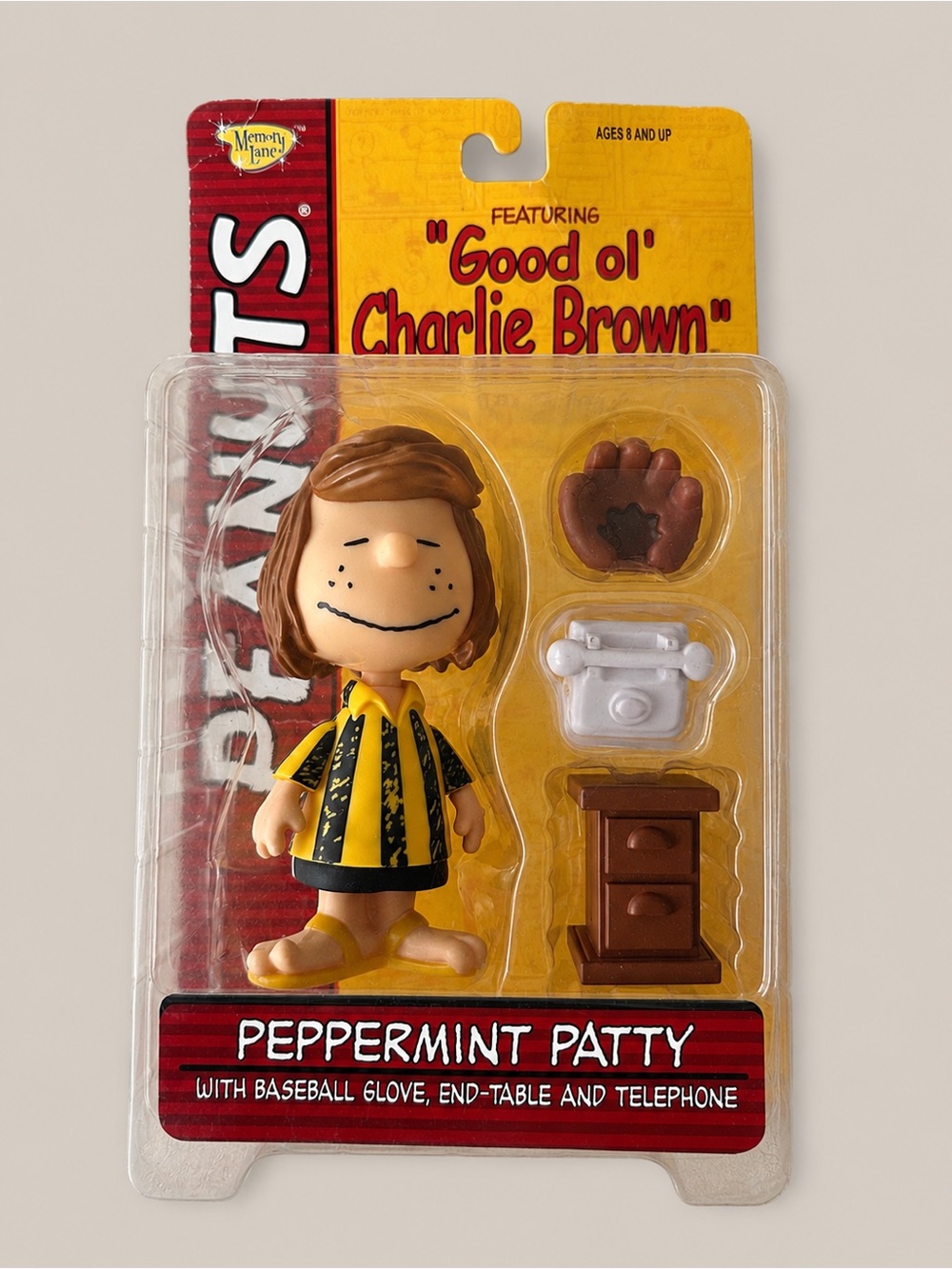 Peanuts Memory Lane Peppermint Patty Figure Set 2002 w Accessories